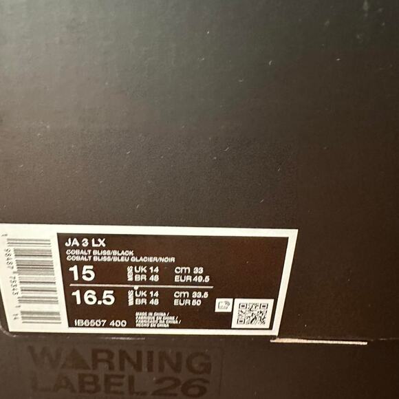 ? Nike x Ja 3 LX ASW Warning Label \
